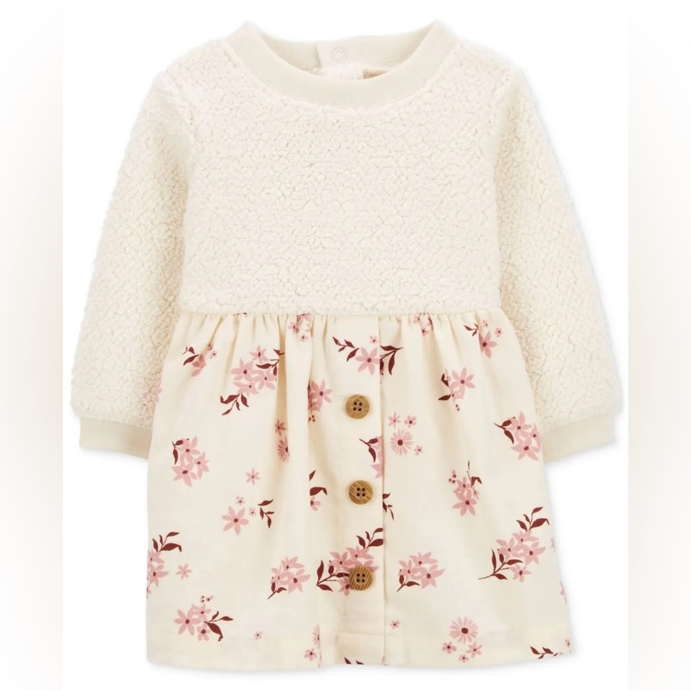 Sherpa Floral Baby Girl Dress